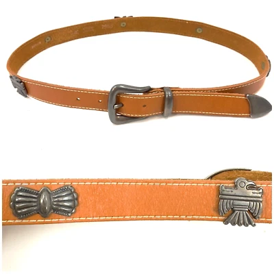 Cinturón Concho Vintage Ann Taylor Western Cuero Mujer M Southwest Tribal Metal Foto 1 de 4