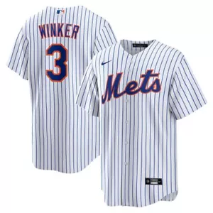 New York Mets Jesse Winker #3 Nike Men's White 2025 Official MLB Player Jersey - Picture 1 of 3