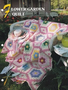 Annie's Crochet Afghan FLOWER GARDEN QUILT Pattern Leaflet - Picture 1 of 1