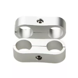 Adaptador de accesorios separadores de manguera plateados de combustible Billet de 25,4 mm 2 piezas -14AN 14AN ID 25,4 mm - Imagen 1 de 2