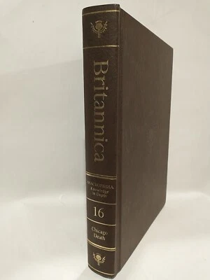 The New Encyclopedia Britannica 1989 Volume 16 Chicago Death Leather Cover Book - Image 1 of 4
