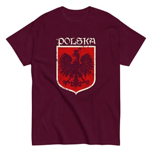POLSKA Shirt patriotic poland polish country flag logo national gift dad - Picture 1 of 4