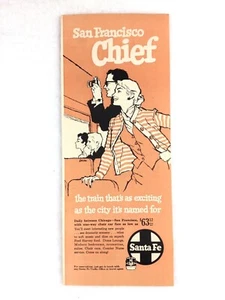 1959 Santa Fe RAILROAD CHIEF rail road Vintage Ad 50s advertisement Train Line - Picture 1 of 2