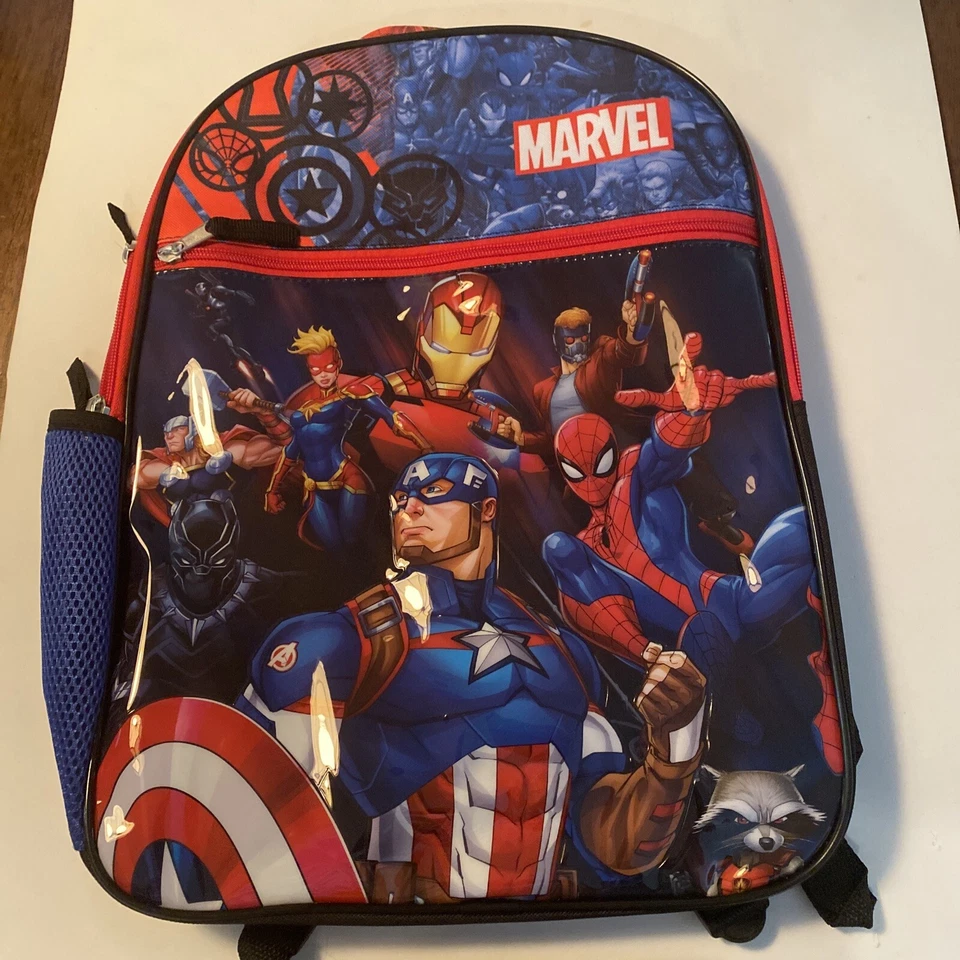 Marvel BioWorld Avengers Bookbag/Backpack Spiderman Captain America