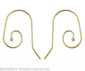 14ct Gold Filled Earring Ear Wires + Bead Ball Loop Drops Dropper 26mm x 15mm - Picture 1 of 1