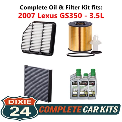 Fits: 2007 Lexus GS350 3.5L Complete Cabin, Air & Oil Filter Kit (5W-30) - Image 1 of 4