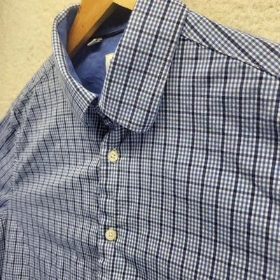 Camisa de vestir LUXE Duchamp para hombre 16,5 42 grande azul jacquard Londres ajuste a medida Foto 1 de 4