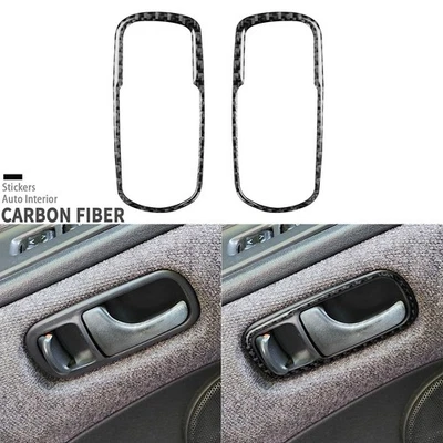 2Pcs Real Carbon Fiber Interior Door Handle Cover Trim For Nissan 300ZX 1989-97 - Image 1 of 4