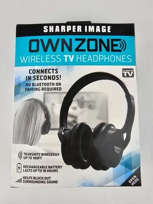 Sharper Image Own Zone Black Wireless TV Headphones WN011112 - Image 1 of 4
