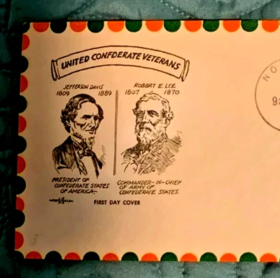 🚩US STAMP CIVIL WAR SPECIAL DELIVERY FDC #998 PENT ARTS JEFFERSON & LEE 4 BLK - Image 1 of 3