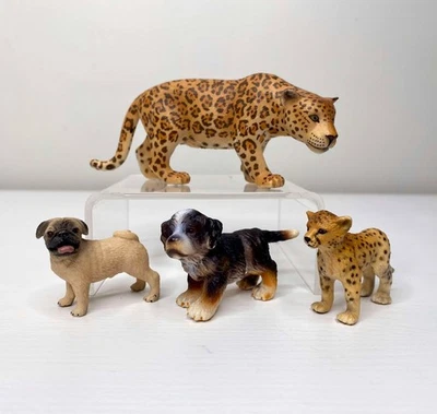 SCHLEICH Lot Retired 2005-2009 Animals Leopard Cheetah Pug Bernese Mountain Dog - Image 1 of 4