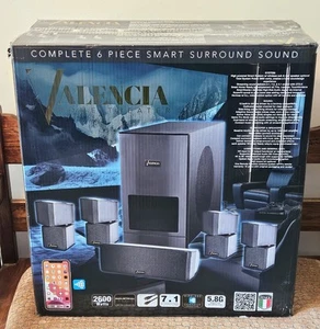 Valencia Home Theater Complete 6 Piece 7.1 Smart Surround Sound / Open Box New - Picture 1 of 11