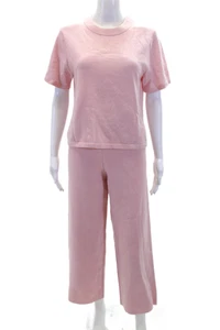 Kilte Womens Cashmere Crew Neck Short Sleeve Top Pants Set Light Pink Size 1 - Imagen 1 de 11