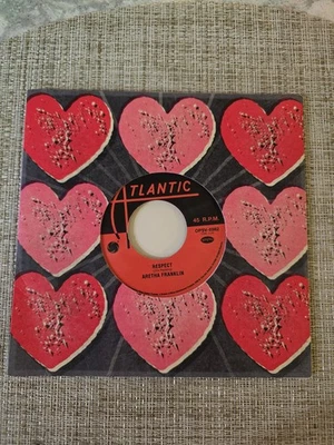 Aretha Franklin Respect 2018 Hallmark Valentine's Day Card 7" 45 RPM Vinyl Funk Foto 1 de 4