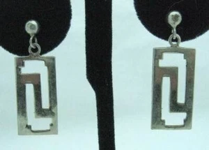 ORECCHINI ARGENTO STERLING RITAGLIATI GEOMETRICI ESTATE CATTURA OCCHI, lunghi 1 e 3/16" - Foto 1 di 5