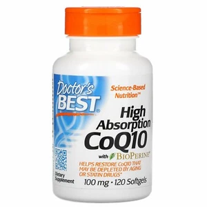 Doctor's Best, High Absorption CoQ10 with BioPerine, 100 mg, 120 Softgels - Picture 1 of 2