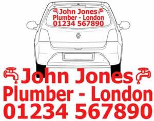 Business Vehicle Window Sticker For PLUMBER Decal Signage Graphics Car Van SI11 - Picture 1 of 3
