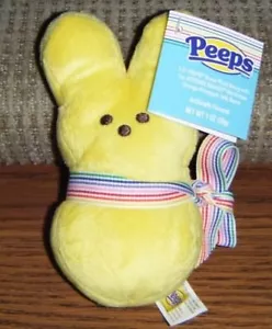 YELLOW PEEPS PLUSH 5.5" Bunny Rabbit Beanbag Mint with Tags Just Born - Picture 1 of 1