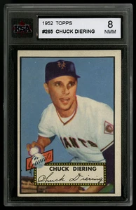 1952 Topps béisbol~#265~chuck diering~gigantes de Nueva York~ KSA 8 casi como nuevo - Imagen 1 de 2
