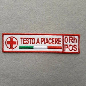 PATCH CROCE ROSSA PERSONALIZZATA CON RICAMO TESTO+GRUPPO  CM.12X3 - TERMOADESIVA - Picture 1 of 1