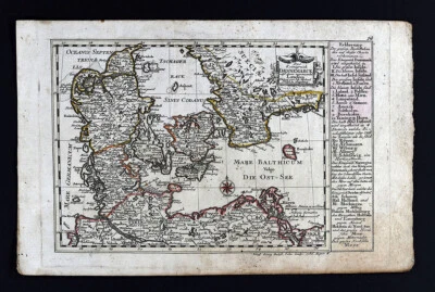 1786 Johann Probst Map Denmark Copenhagen Germany Hamburg Norway Funen Kiel EU - Image 1 of 4