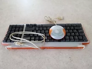 Apple USB Keyboard Mouse Clear Tangerine Orange iMac iBook Power Mac G3 G4 M2452 - Picture 1 of 3