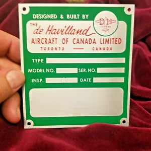 DeHavilland Aircraft Data Plate - Picture 1 of 5