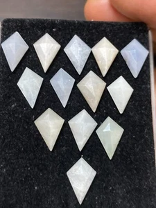 Rare white multi sapphire kite step cuts weight 46 cts pcs 13 size 14.8x8mm - Picture 1 of 9
