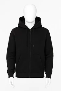 A+Q Men's Heavyweight Cotton Full Zipper Hooded Sweatshirt Available Size (XL) - Picture 1 of 4