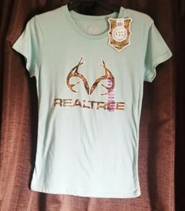 Camiseta para mujer Realtree con logotipo de astas, alpina como nueva, talla pequeña (junior) - Imagen 1 de 5