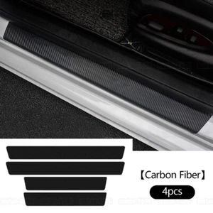 Carbon Fiber Car Door Plate Sill Scuff Cover Sticker Anti Scratch Accessories - Picture 1 of 7