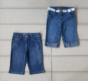 So Wear It Declare It Denim Bermuda Shorts Medium Wash Blue Size 12 Set of 2 - Picture 1 of 2