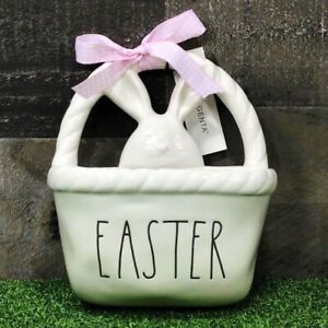 Rae Dunn ~ Easter Wall Pocket Bunny Basket ~ White Ceramic ~ Easter DÃ©cor ~ New!