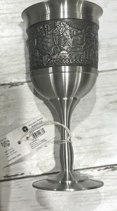 The Jacob Rosenthal Jerusalén Peltre Kidush Copa Cáliz Pies Judica Shabat 6" - Imagen 1 de 16