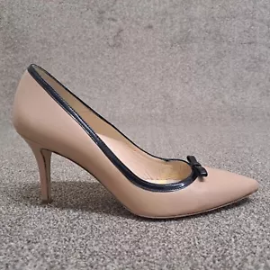 Zapatos de Corte LK Bennett Rosa Desnudo Borde Negro 41.5 Reino Unido 8.5 Cuero 3.5" Tacón - Imagen 1 de 12