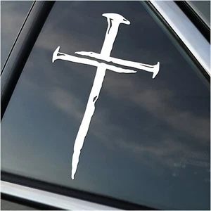 Cross with Nails Car Decal Sticker - Picture 1 of 1