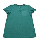 Mini Boden Boy’s/Kid’s T-Shirt Size 11-12Y Green Short Sleeve Button Pocket Tee