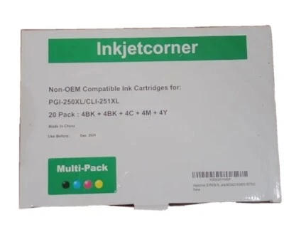 INKJETCORNER Multi-Pack 15 cartridges PG1-250XL Cannon PIXMA Exp 12/24 New Box - Image 1 of 4