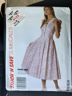 Vtg Sewing Pattern Stitch ‘N Save 4152 Misses Dress Lace Collar, Sz 12-14-16 Cut - Image 1 of 2