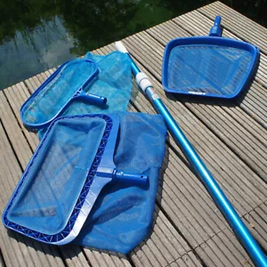 Poolkescher Laubkescher Sets mit Teleskopstange Teich Reinigung Boden Kescher - Bild 1 von 16
