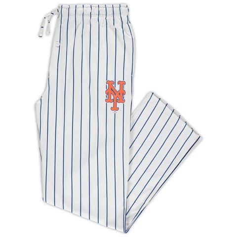 Men's Concepts Sport White/Royal New York Mets Big & Tall Pinstripe Sleep Pants Cover