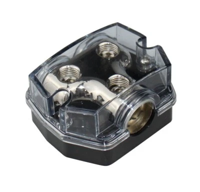 0/1 Gauge In 2X0 Gauge Out Car Power/Ground Distribution Block Black PD-05B-0GA - Image 1 of 4