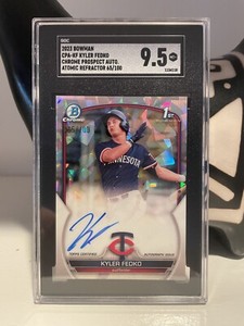 2023 Bowman Kyler Fedko Atomic Refractor Auto /100 Twins cpa-kf SGC 9.5