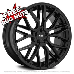 22 inch 22x9.5 Niche M224 GAMMA GLOSS BLACK wheel rim 6x5.5 6x139.7 +25 - Picture 1 of 1