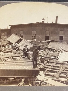 Kansas City KS Missouri Pacific Railroad Roundhouse Antique Stereoview SV Photo - Picture 1 of 3