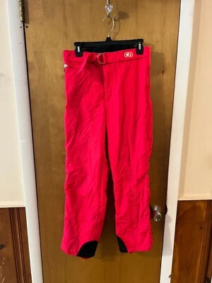 Pantalones de esquí de snowboard aislados de nailon rojo carmesí vintage CB Sports para hombre 32 Foto 1 de 4