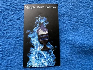 Harry Potter Pin Muggle Born Sisters Accio Exclusive …he Asked Calmly Glitter - Picture 1 of 2