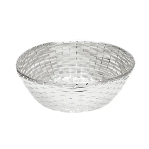 Bread Box Serving Basket Breadbox Woven Silver Plated Round Stainless Basket - Picture 1 of 7