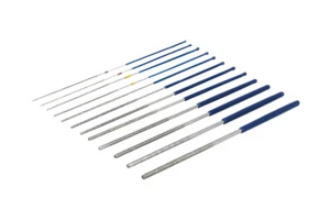 Micro Round Diamond Coated File 12 Piece Set Flexi Shaft Hard Wearing 0.7 to 3mm - Picture 1 of 12