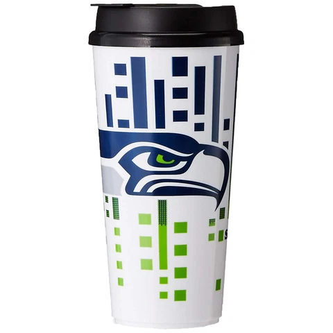 The Memory Company NFL Seattle Seahawks Hype Travel Plastic Cup Tumbler 32oz Cover